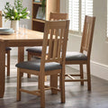 Julian Bowen Mallory Brown Solid Oak Slatted Dining Chairs - Set of 2