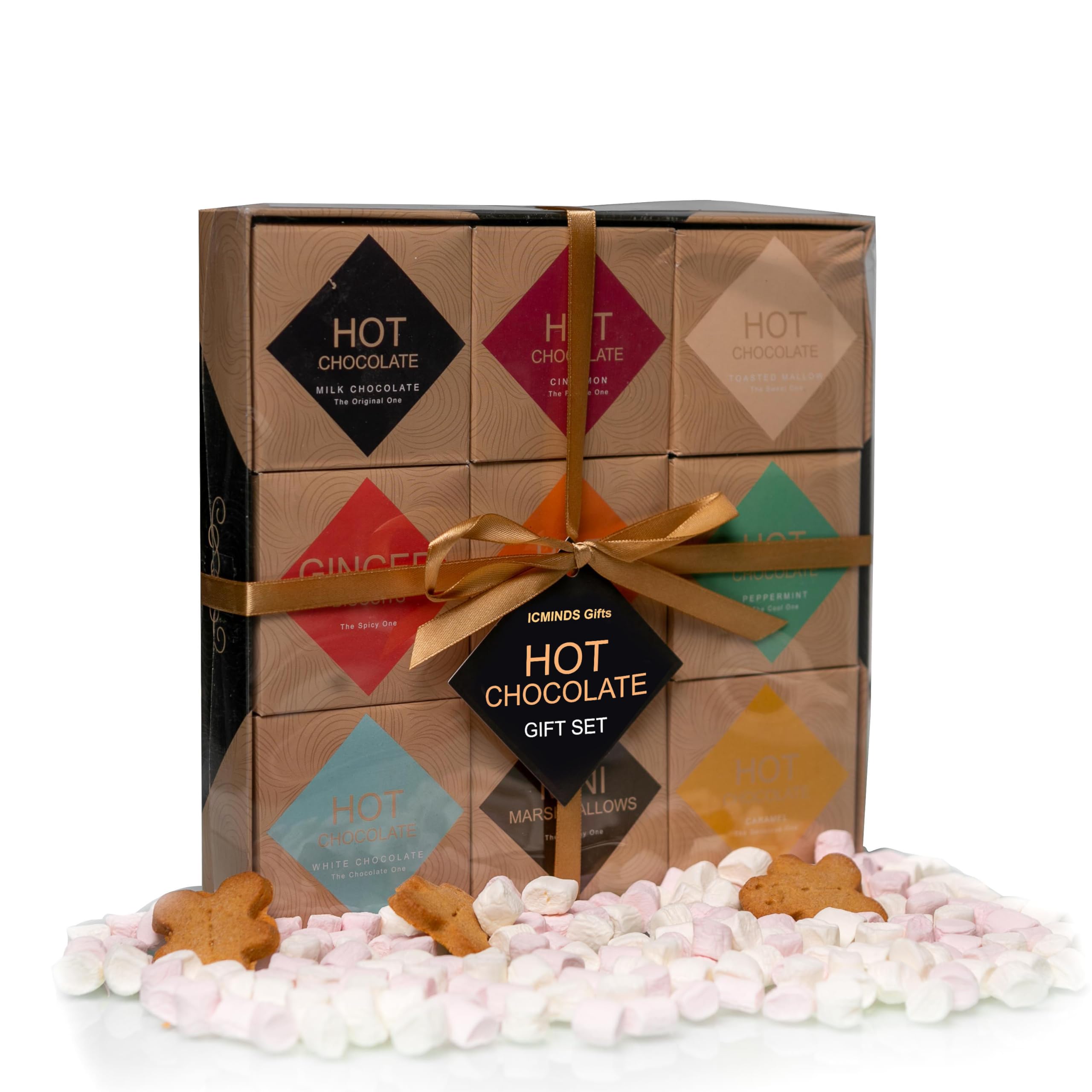 Jolof Store Gourmet Hot Chocolate Gift Set - 9 Flavours & Marshmallows