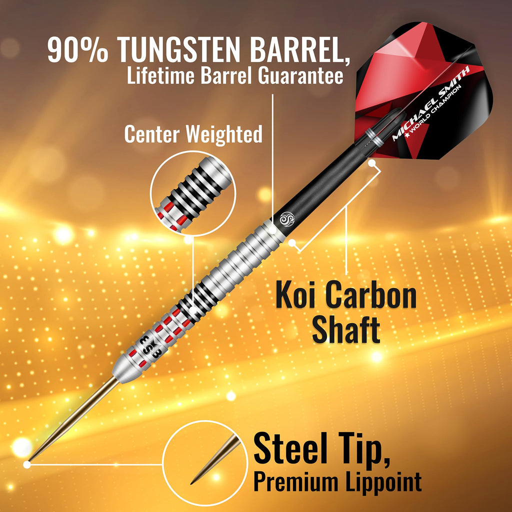 Shot! Michael Smith Achieve 90% Tungsten Steel Tip Darts Set – 25g