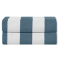 SweetNeedle Cabana Striped Beach Towels - 100% Cotton Pack of 2 - Sea Glass