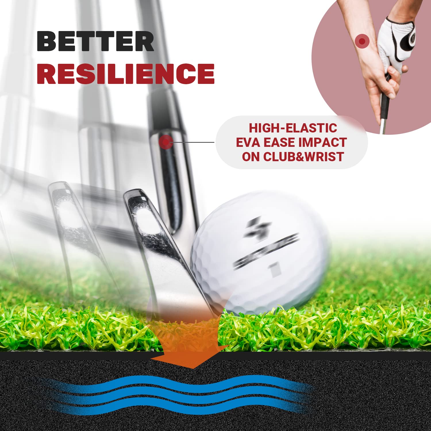 SAPLIZE Golf Hitting Mat with Ball Tray | 25"x17" Fairway & Rough Turf