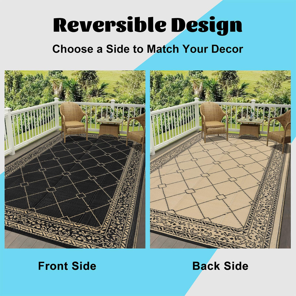 Enyhom Reversible Outdoor Rug | 150x240cm Waterproof Plastic Patio Mat