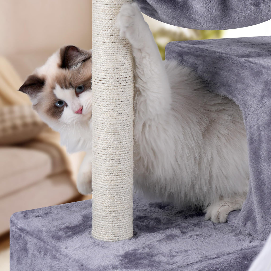 Cat Tree Tower – Multi-Level Activity Centre with 2 Condos, Grey