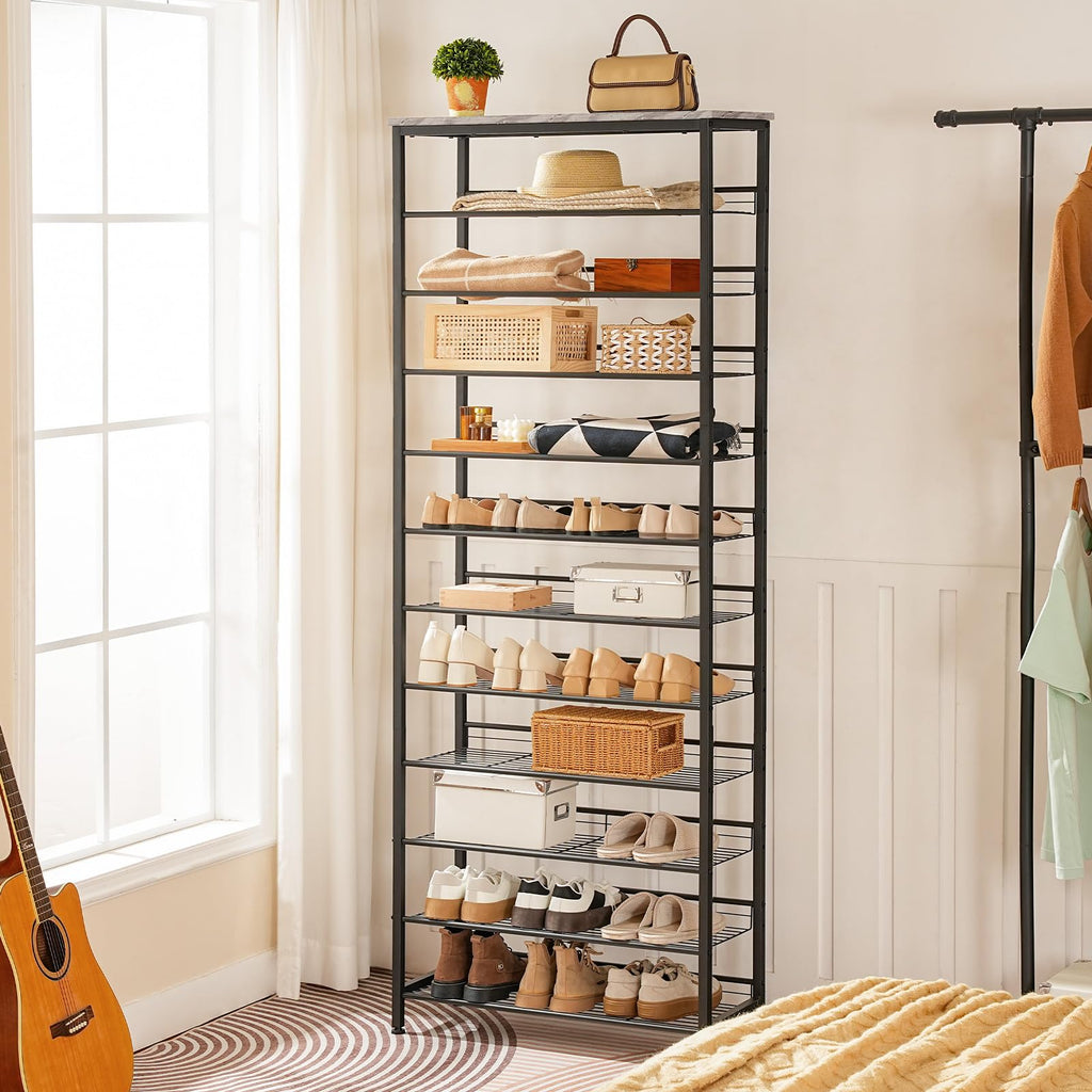 HOOBRO 12-Tier Tall Shoe Rack – Large Metal Storage Organizer for 55 Pairs