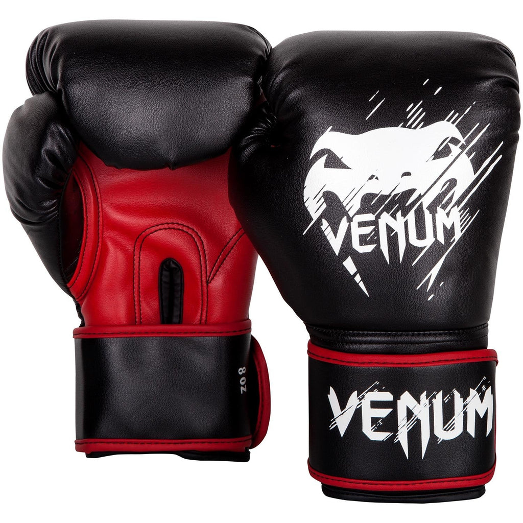 Venum Contender Kids Boxing Gloves – Synthetic Leather – Black/Red