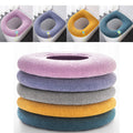 XUBX 5-Piece Toilet Seat Cover Pads | Soft Stretchable Warmer with Handle