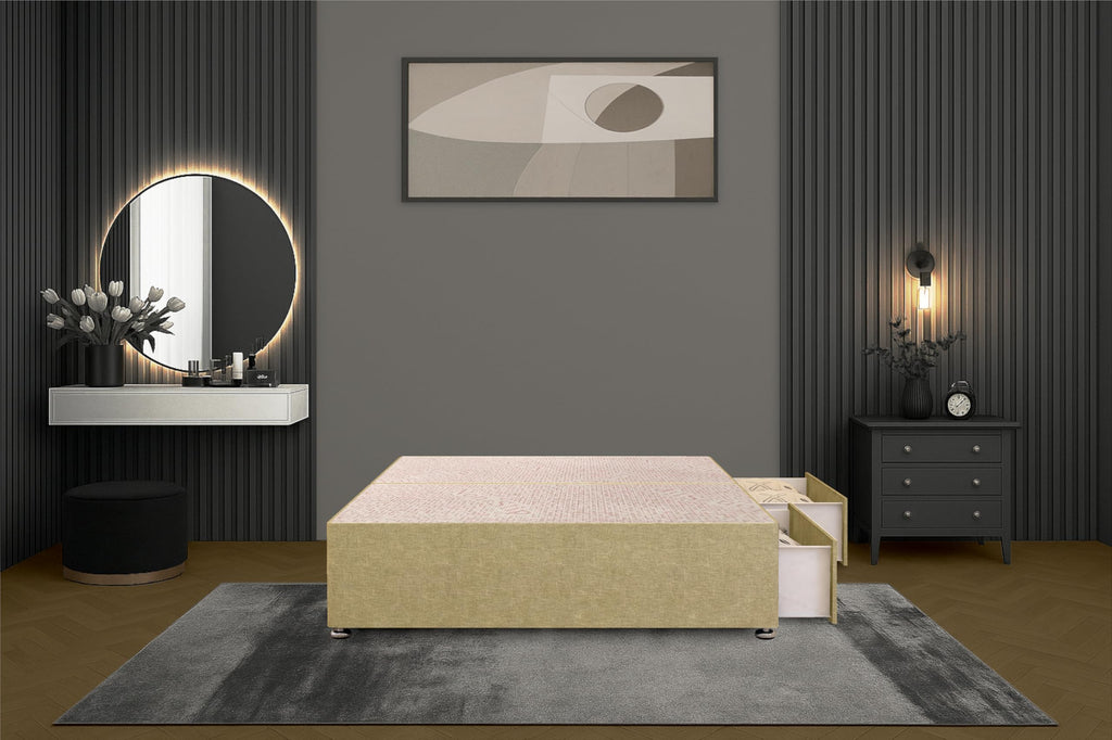Bed Centre Flexby Divan Bed Base Only with 2 Drawers Same Side, No Headboard - Available in 3FT, 4FT, 5FT & 6FT - image 2