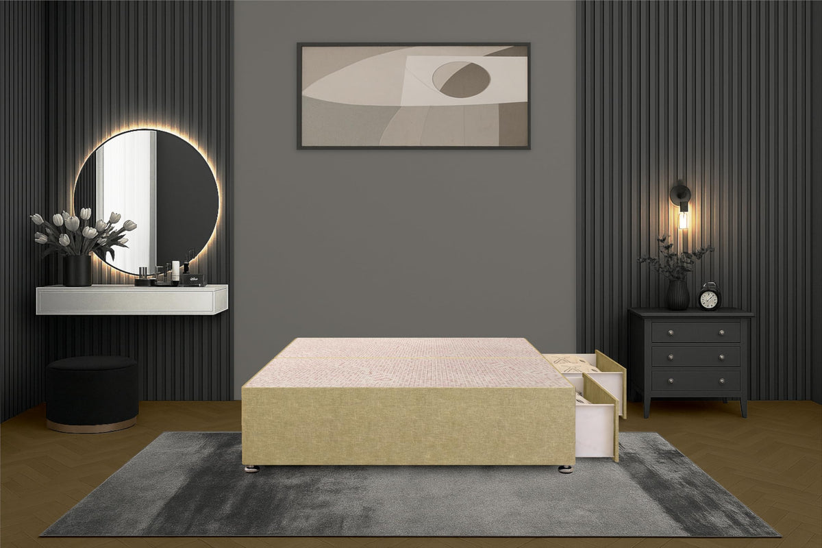 Bed Centre Flexby Divan Bed Base Only with 2 Drawers Same Side, No Headboard - Available in 3FT, 4FT, 5FT & 6FT - image 2