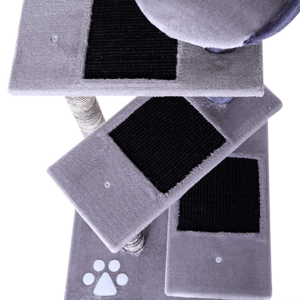 Dibea Cat Tree Activity Centre - 100cm Sisal Scratching Post, Grey