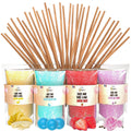 Greendoso Candy Floss Sugar - 4 Flavors with 50 Sticks - 4x320g Pack
