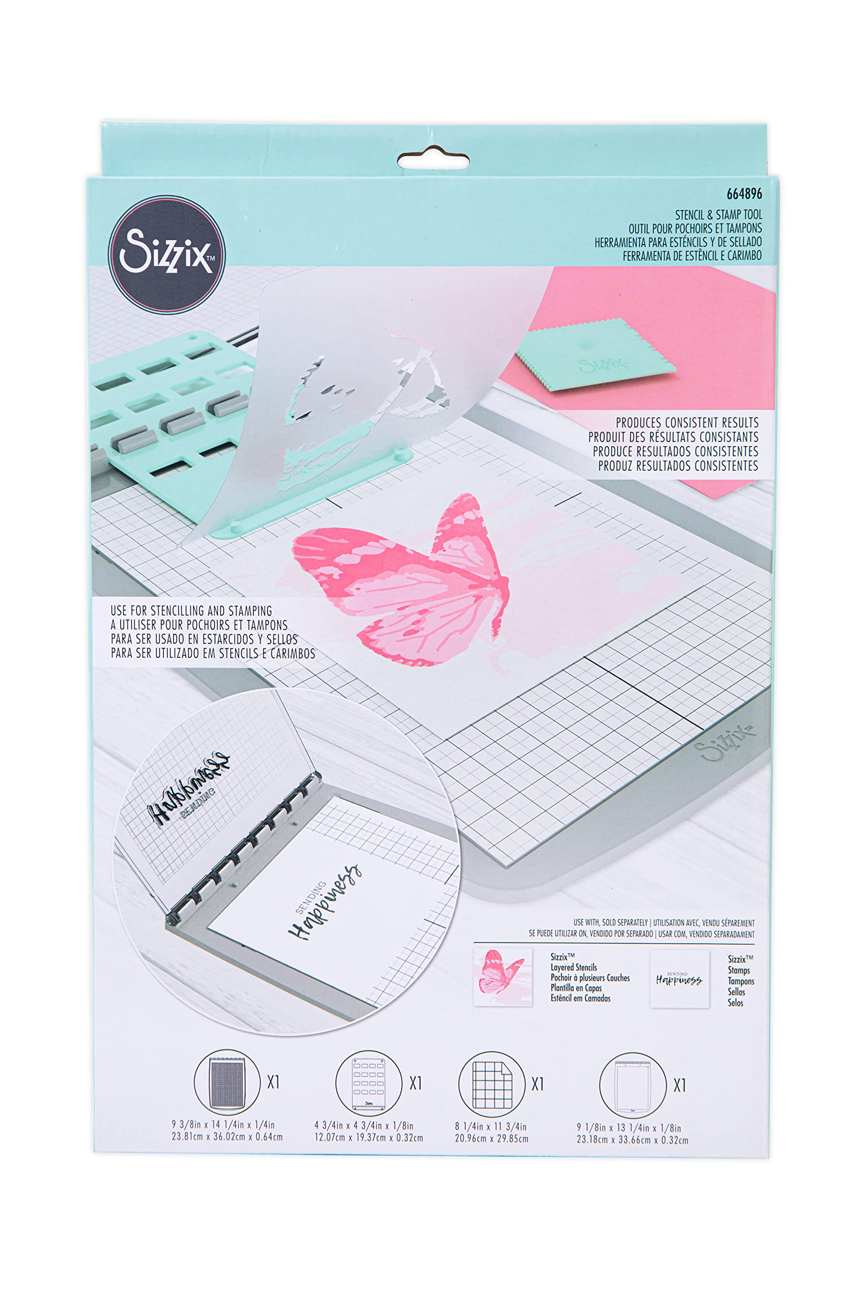 Sizzix Stencil & Stamp Tool for Cardmaking – Dual-Purpose Craft Tool
