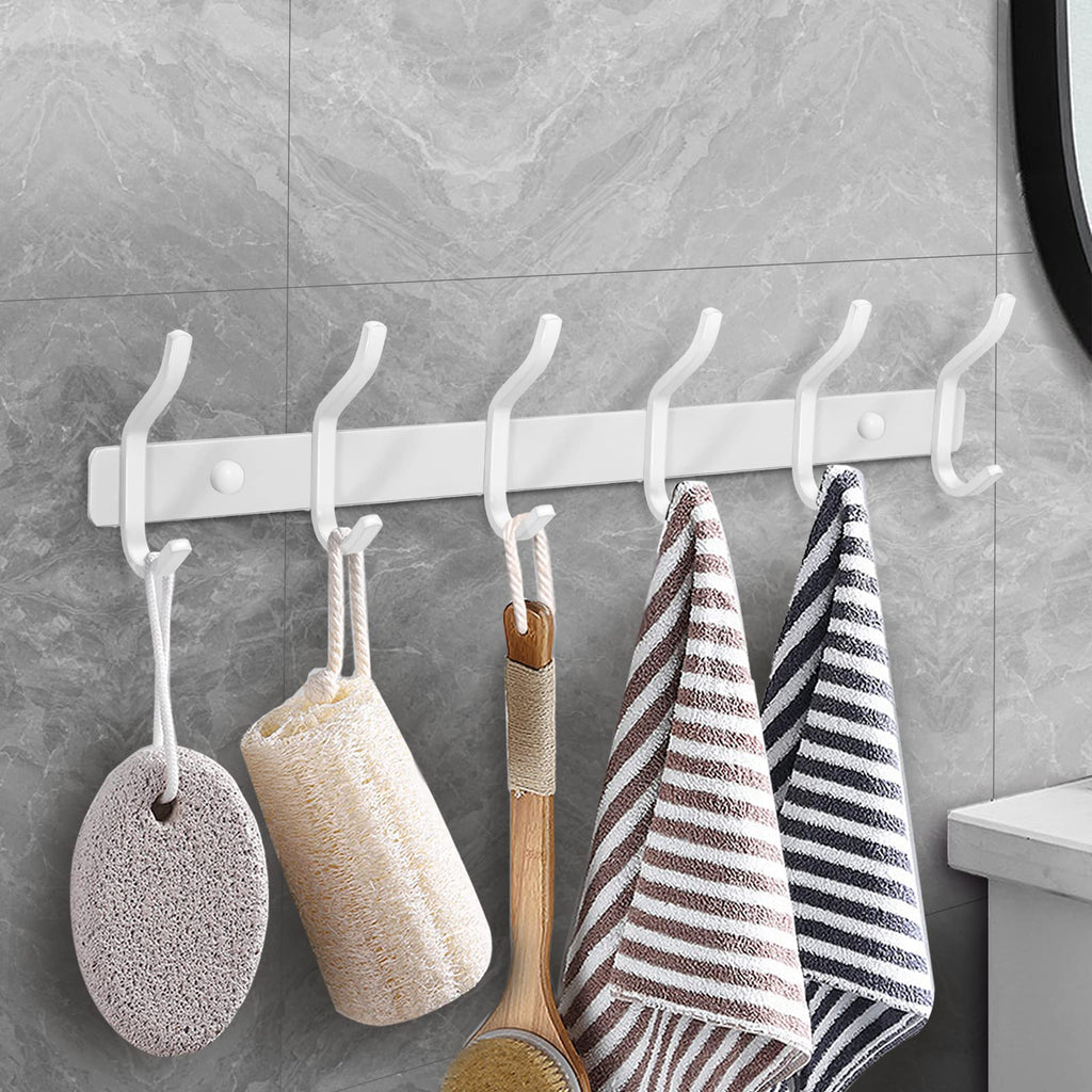 MEIJO Coat Hooks Wall Mounted, Coat Rack Wall Mounted Stainless Steel with 8 Hooks Heavy Duty Coat Hooks for Door, Bedroom, Bathroom, Kitchen - image 4