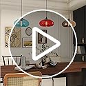 Jolof Store Industrial Glass Pendant Light – Amber Vintage Hanging Lamp