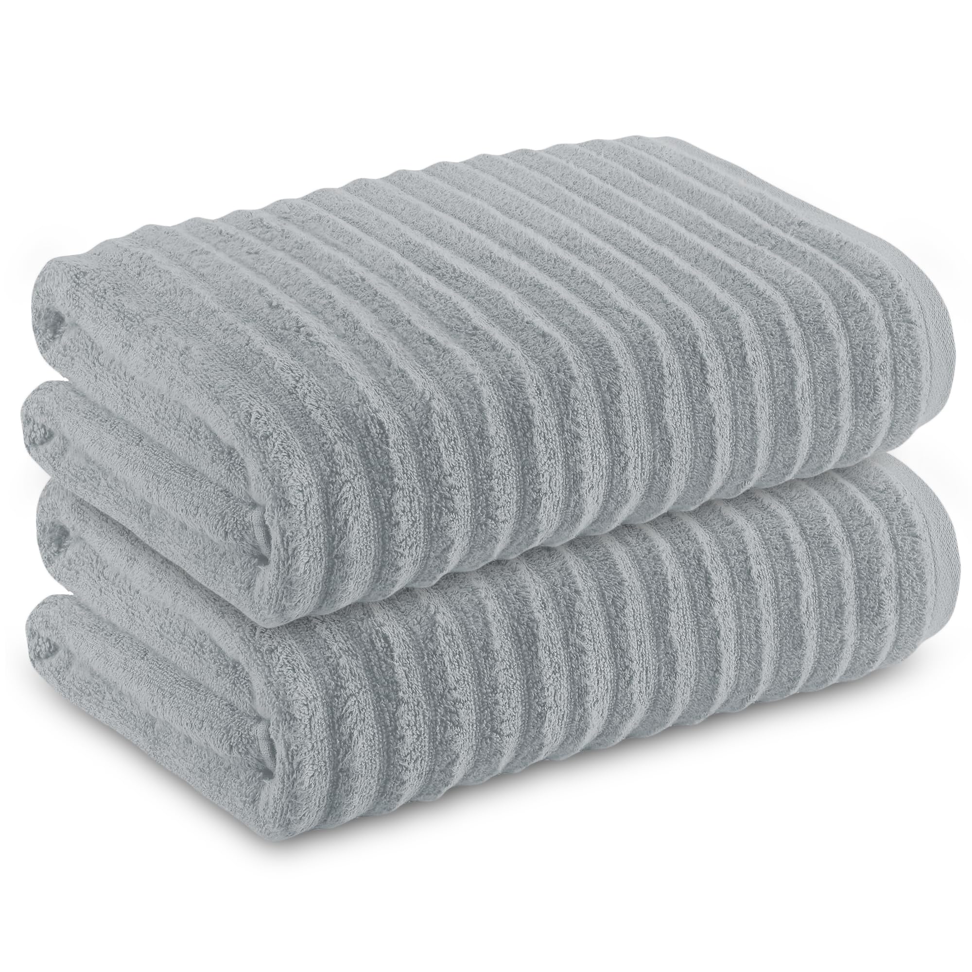Towelogy Bamboo Extra Large Bath Sheets – 2 Pack Silver (90x140cm)