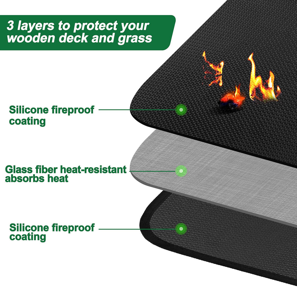 GanKe Fireproof Grill Mat | 152x100cm Silicone BBQ Deck Protector