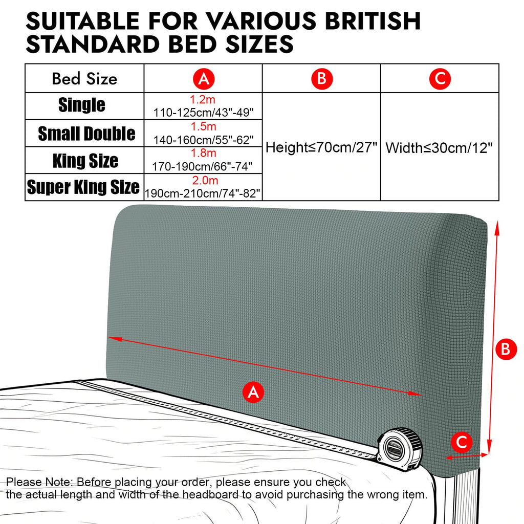 Niuoppy Bed Headboard Cover Fully Wrapped, Stretch Head Board Covers for Single Bed, Beds Headboard Protector Dustproof and Cat Scratch-proof - image 2
