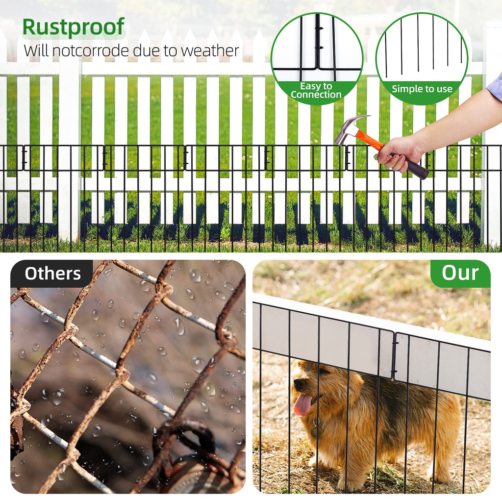 Jolof Store 10.8ft Pet Dog Fence – 10 Panel Metal Garden Border Barrier