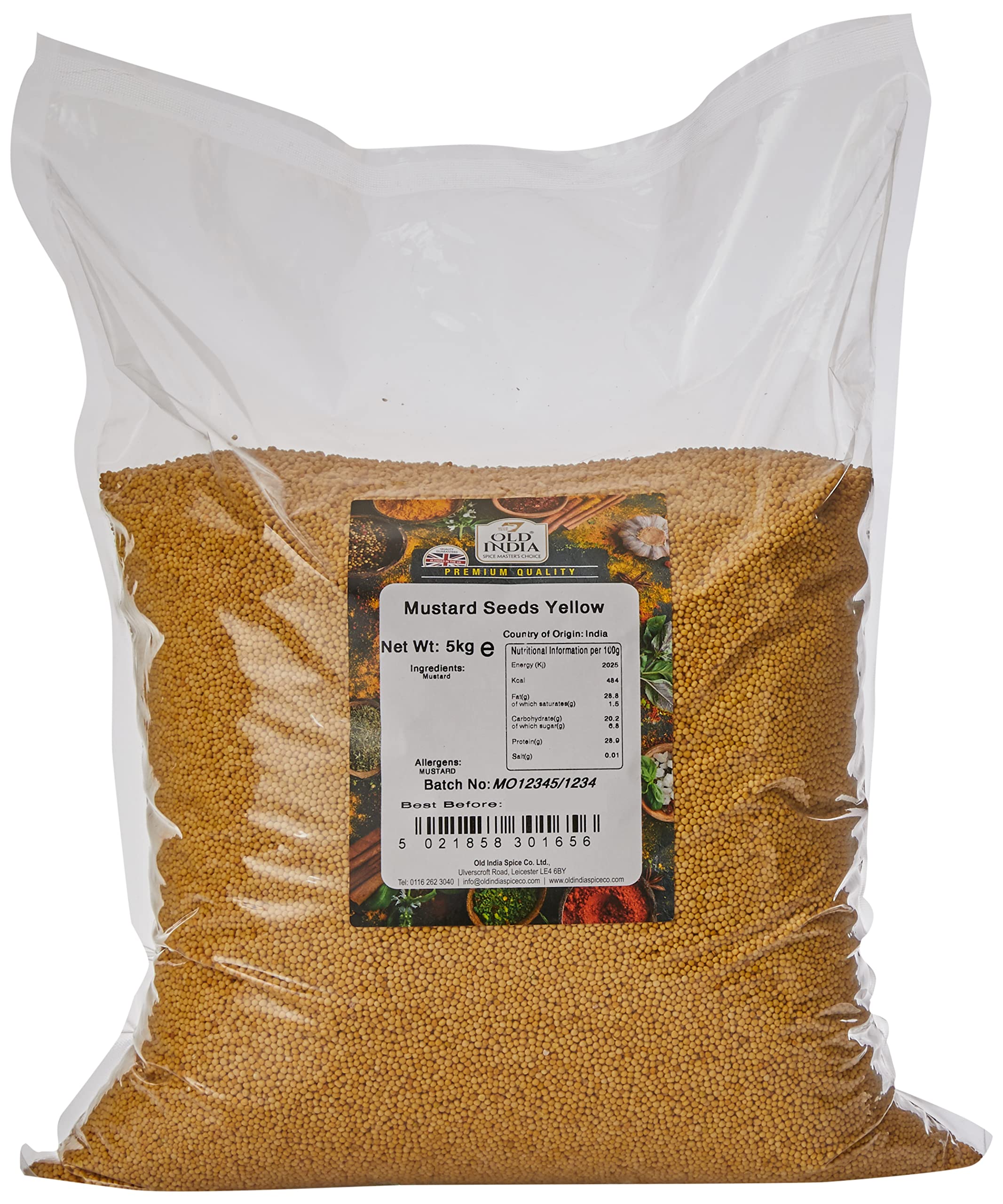 Old India Yellow Mustard Seeds – 5kg Bulk Cooking Spices & Ingredients