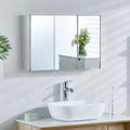 Bath Vida Tiano Triple-Mirror Bathroom Cabinet Wall-Mounted Stainless Steel Modern Storage Cupboard No Assembly Required