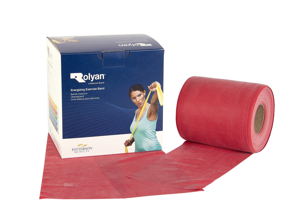 Rolyan Resistance Exercise Band – Medium Strength, Red Latex, 46m