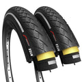 Fincci 700x35c Reflective Bike Tyres – Foldable Puncture Protected (Pair)