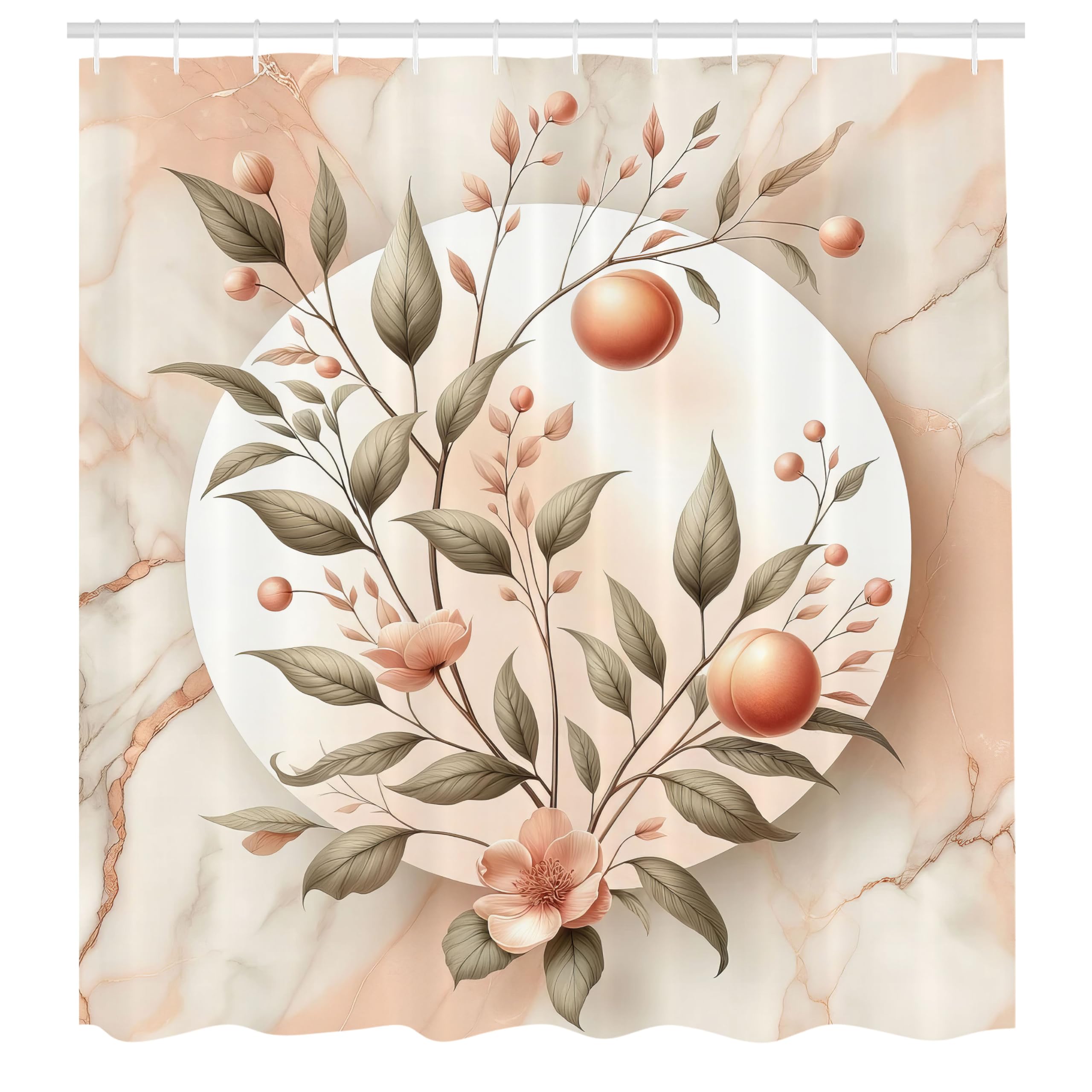 Abakuhaus Peach Orchard Shower Curtain | Waterproof Fabric Decor, 175x200cm