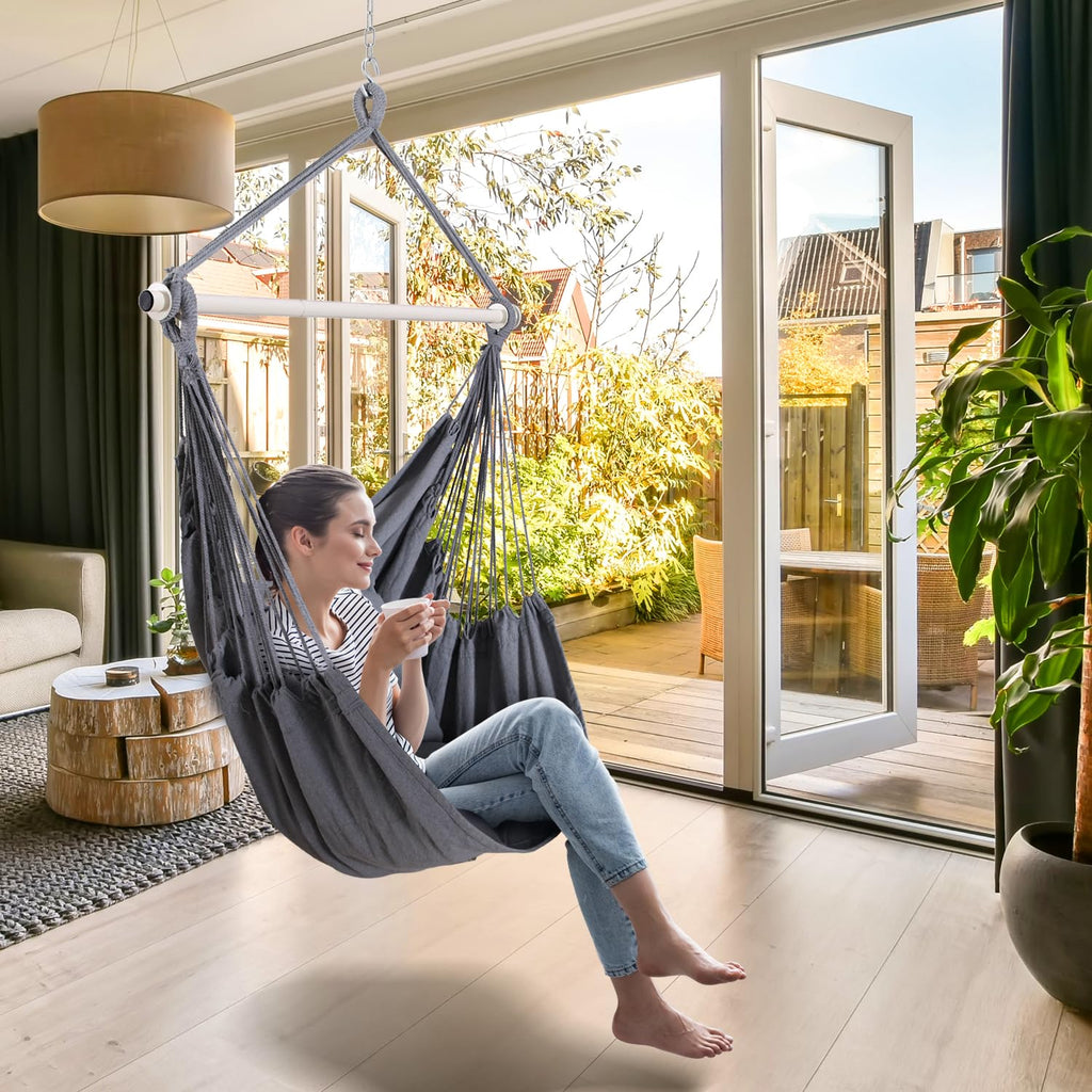 Ohuhu XL Hanging Hammock Chair with 2 Cushions & Hardware - Jolof Store