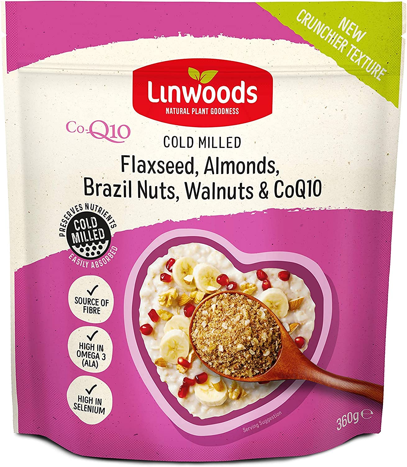Linwoods Flaxseed, Almond & Walnut Superfood Blend with CoQ10 - 4 Pack