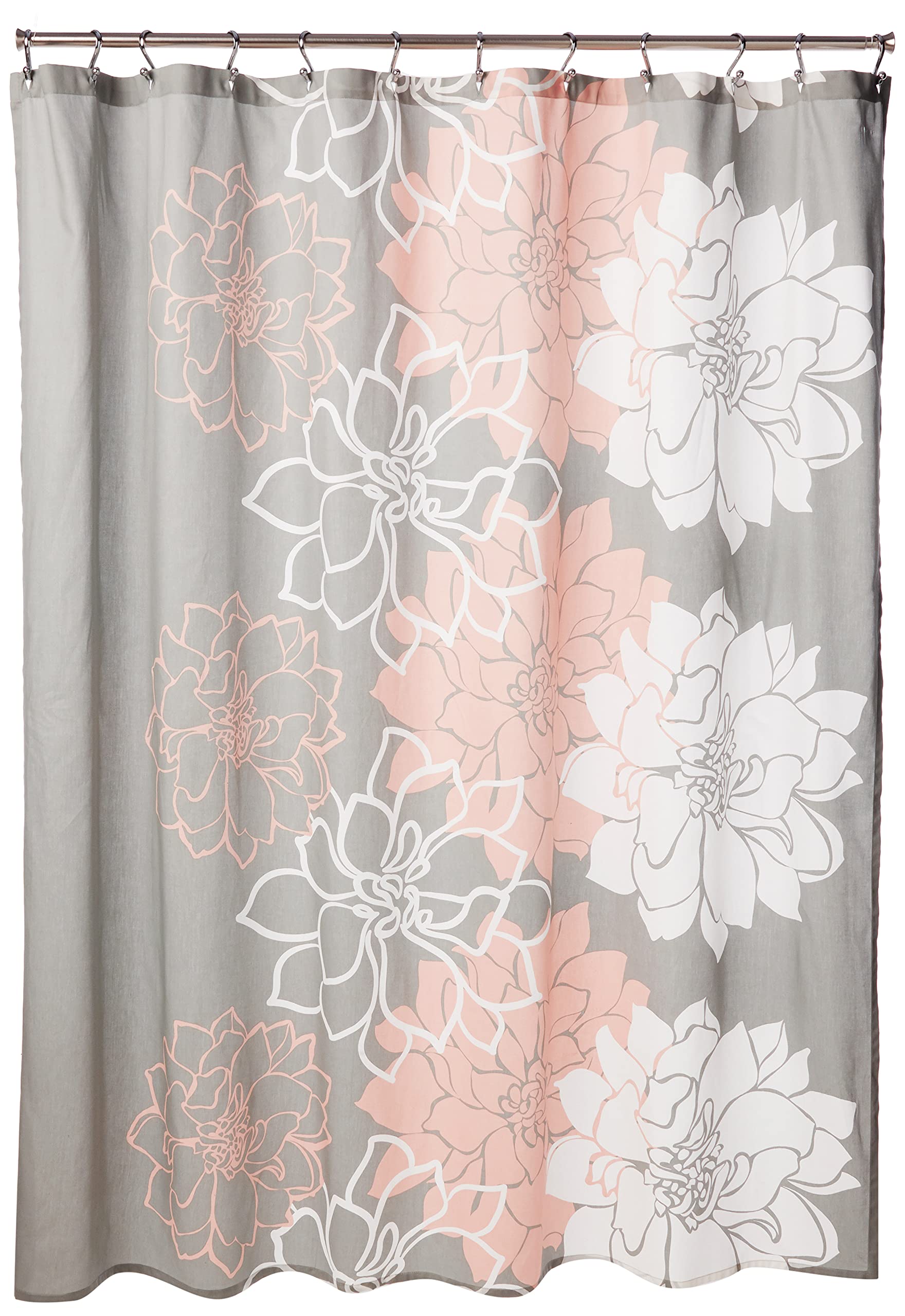 Madison Park Lola Floral Cotton Shower Curtain - 72x72 Modern Bathroom Decor