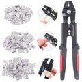 Jolof Store Wire Rope Crimping Tool with 180Pcs Aluminum Ferrules