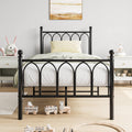 JELUTE Single Metal Bed Frame | Heavy Duty Platform with Headboard – Black
