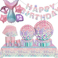 GOLDNICE Mermaid Party Tableware Set – 20 Guest Birthday Supplies Kit