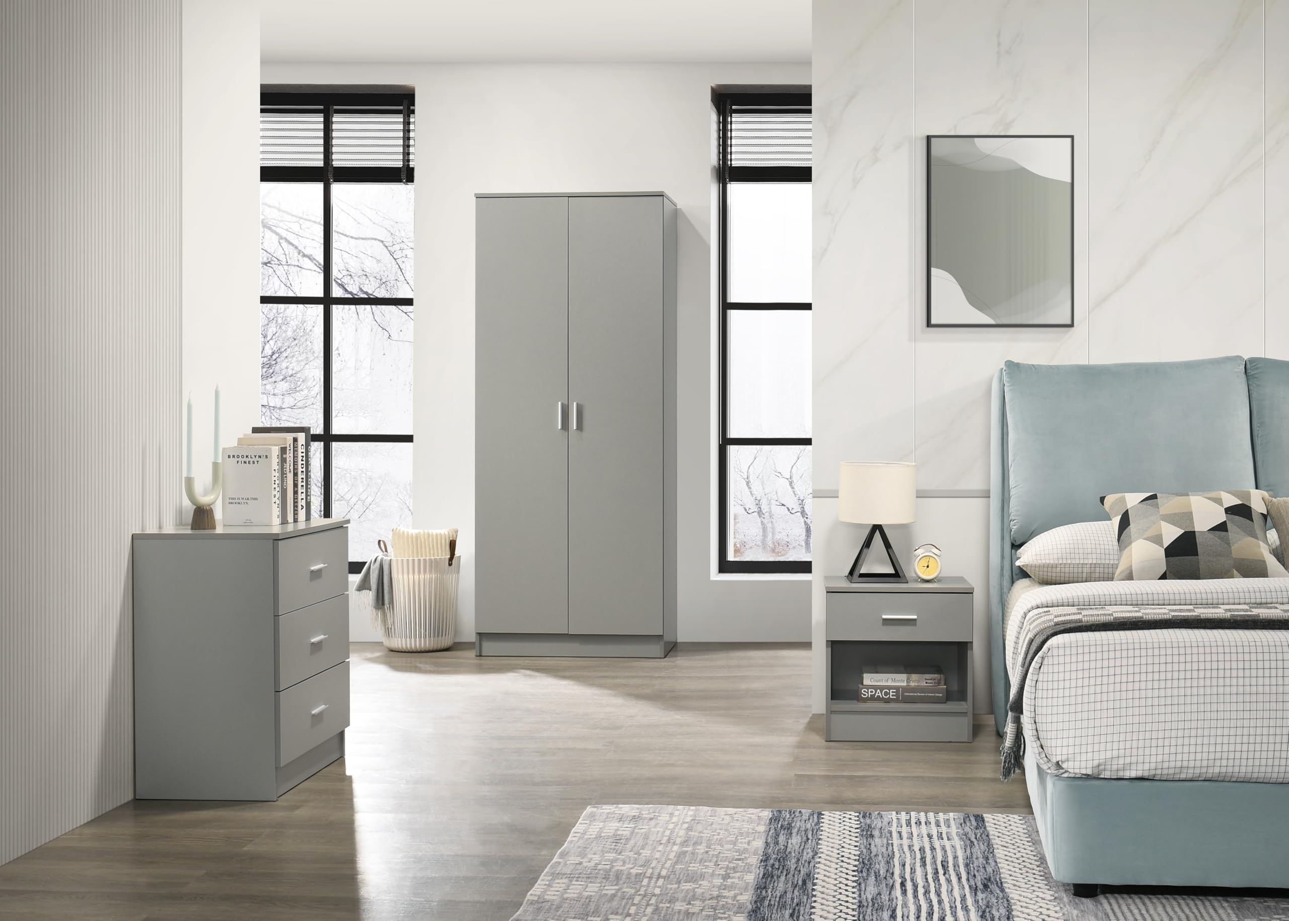 Timber Art Design Rio Costa 3 Drawer Chest of Drawers - Grey Storage Unit