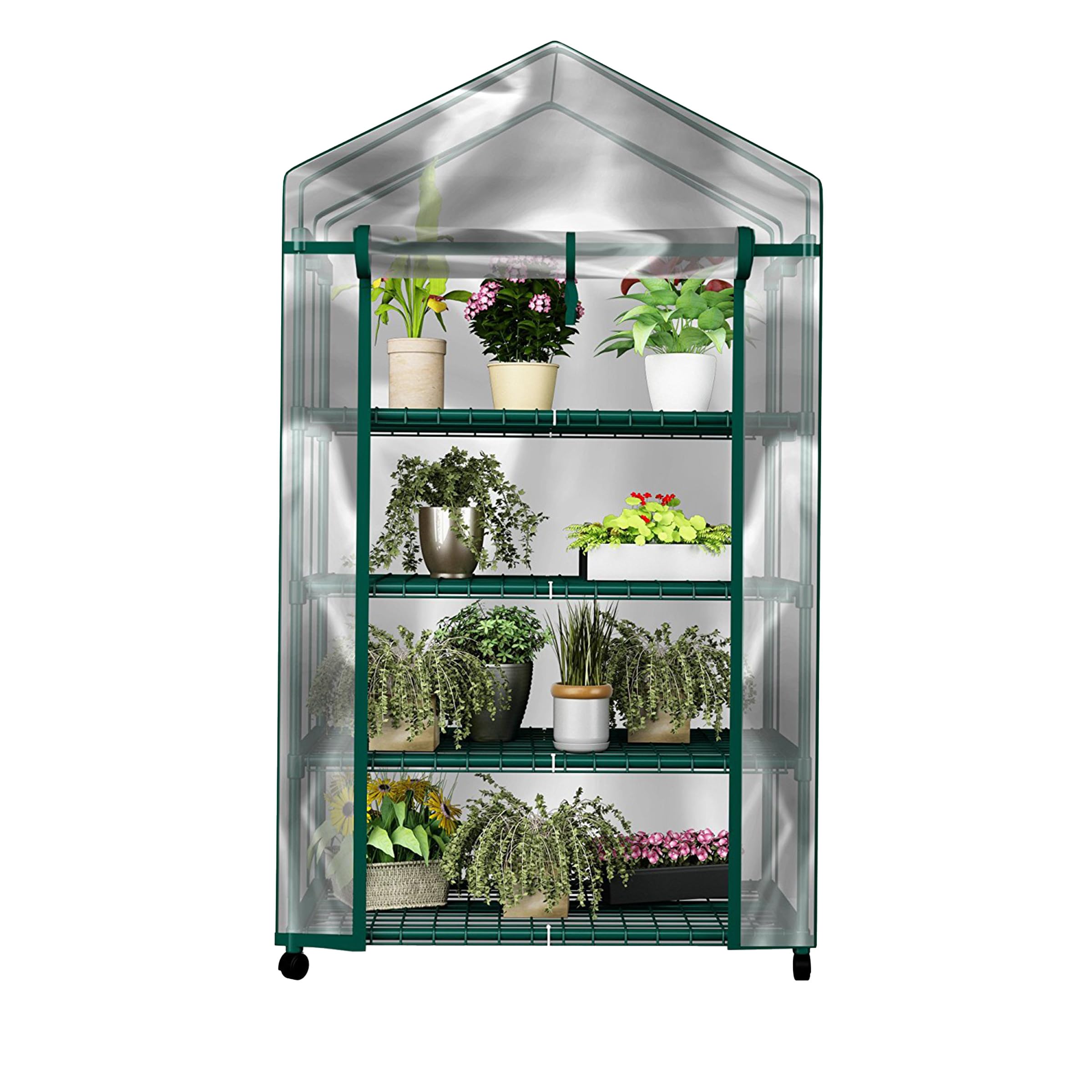 Home-Complete 4-Tier Mini Greenhouse | Portable Indoor Outdoor Steel Frame