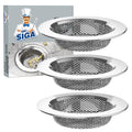 MR.SIGA Stainless Steel Kitchen Sink Strainer - Mesh Drain Filter (3 Pack)