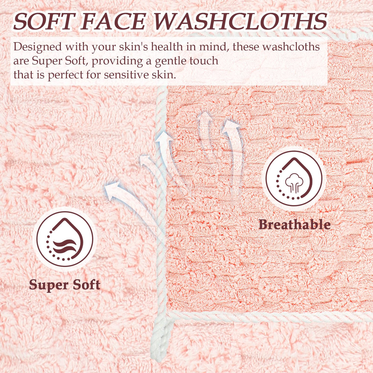 PHOGARY Flannel Face Cloth Pack 6, Reusable Microfibre Face Cloth, Makeup Remover Cloth Cleansing Cloths for Face - image 5