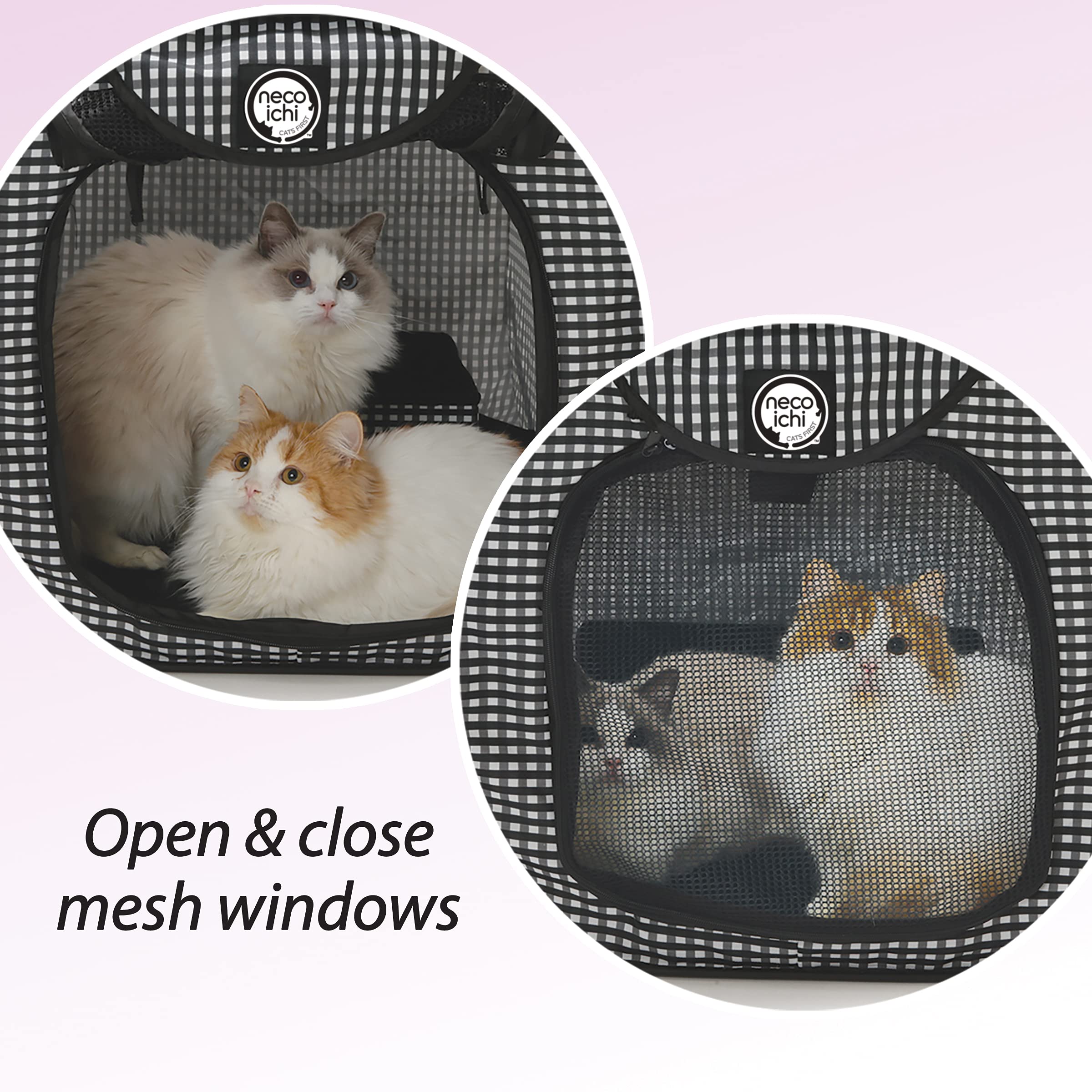 Necoichi Portable Cat Cage – Collapsible Travel Kennel with Fleece Mat