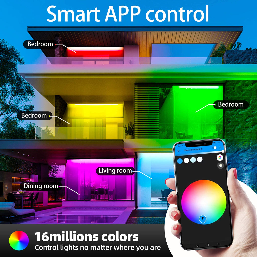 GIDEALED 65.6ft Smart ZigBee LED Strip Lights – Dimmable RGB Kit for Alexa