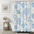 Jolof Store Floral Linen Shower Curtain – Waterproof & Mold Proof