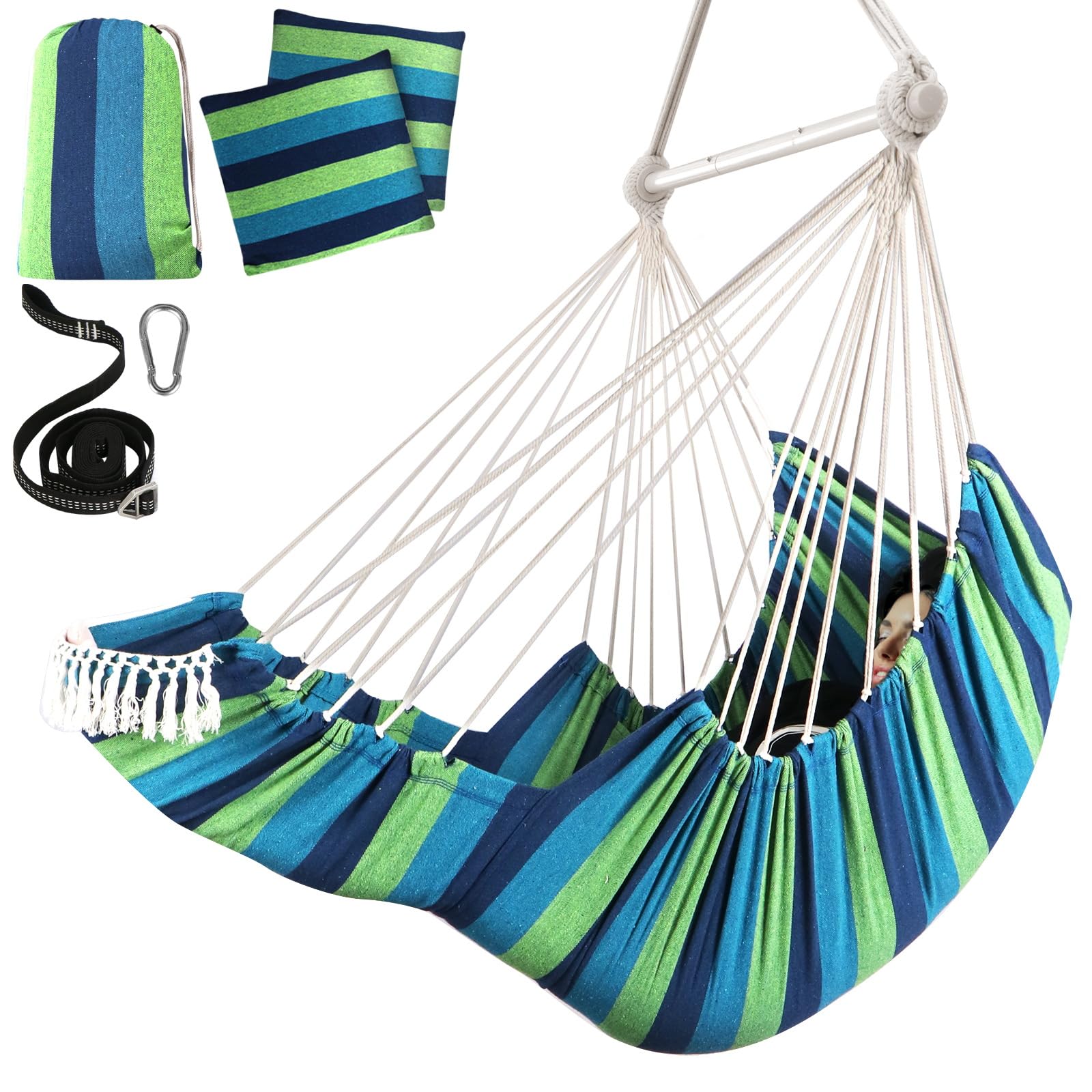 Chihee Hammock Chair with Foot Rest | Metal Spreader Bar Swing Chair