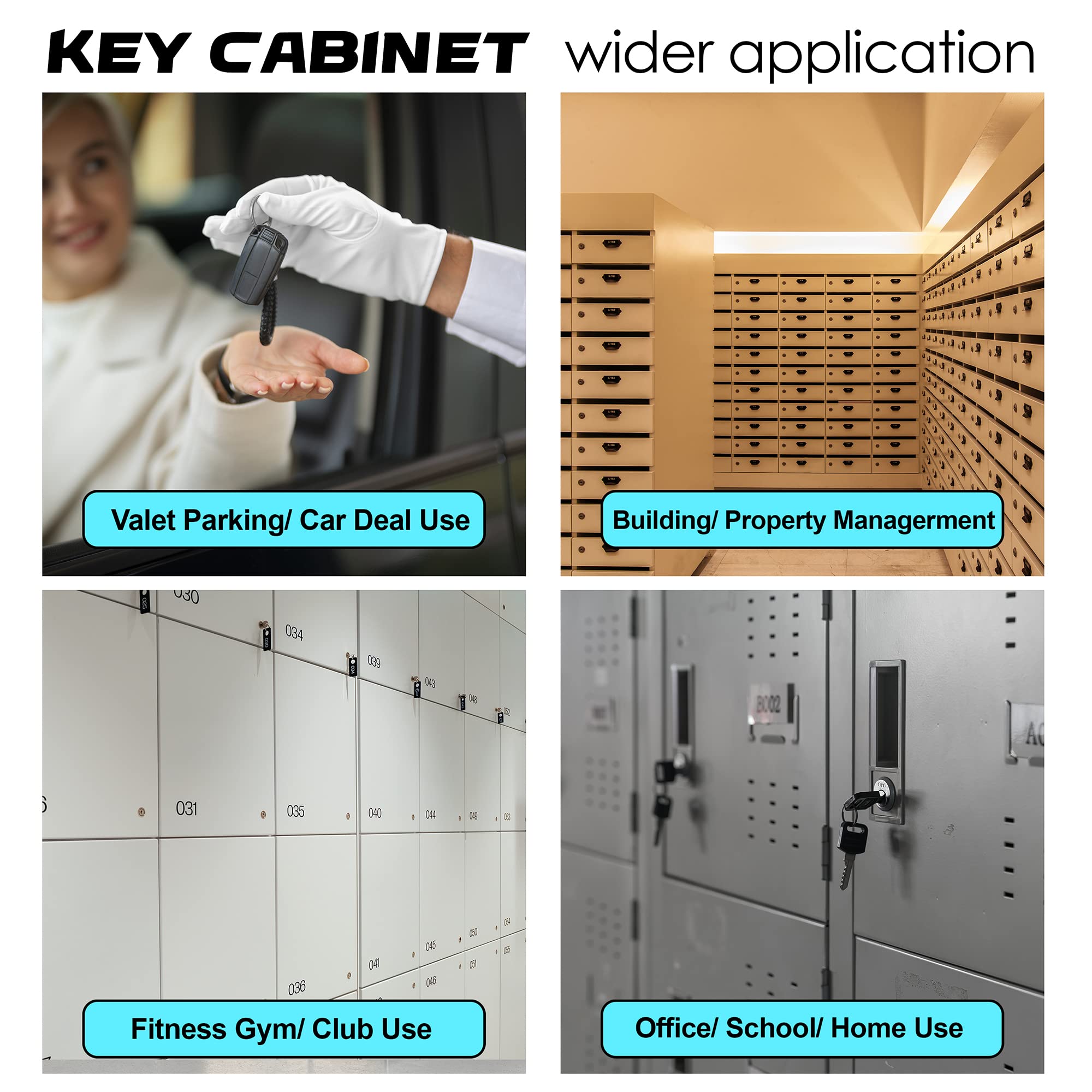 VORVIL 64-Hook Key Lock Box Cabinet | Wall Mount Galvanized Steel Organizer