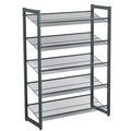 SONGMICS 5-Tier Stackable Shoe Rack | Metal Storage Shelf in Cool Gray