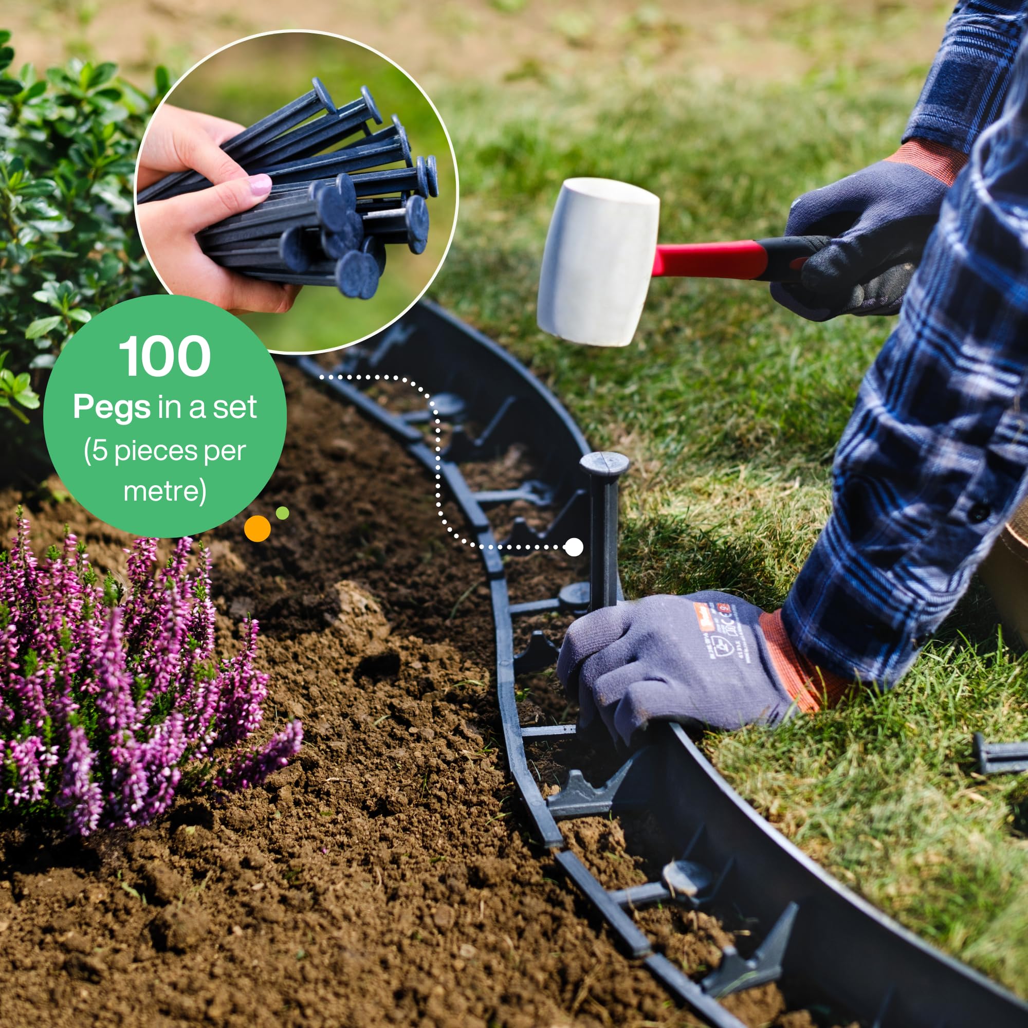 18m Flexible Lawn Edging – Invisible Plastic Garden Border