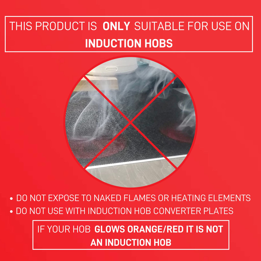 Bake-O-Glide Edged Induction Hob Protector | Black Silicone Mat | 590x520mm