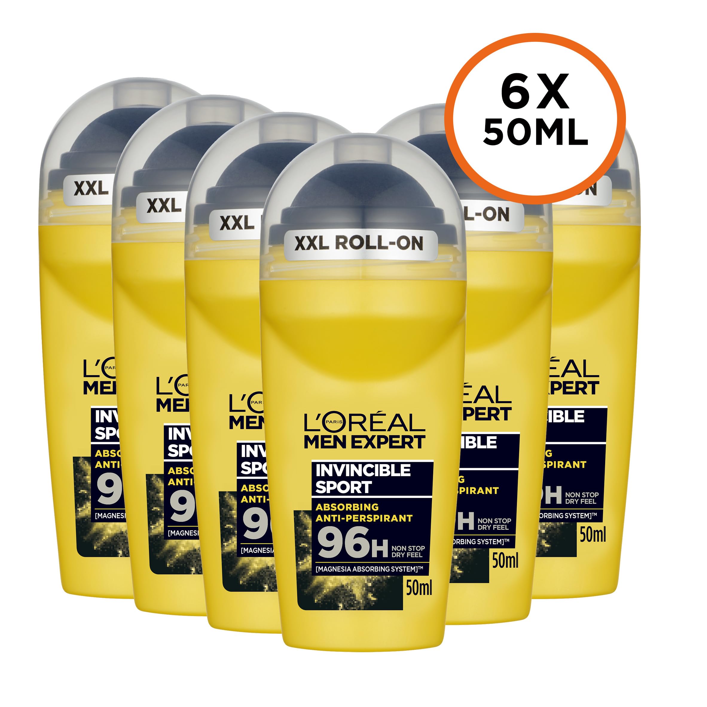 L'Oréal Paris Men Expert Invincible Sport Anti-Perspirant, 50ml (6 Pack)