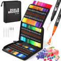 Mzh Art 72 Dual Tip Brush & Fineliner Pens – Watercolour Art Markers Set