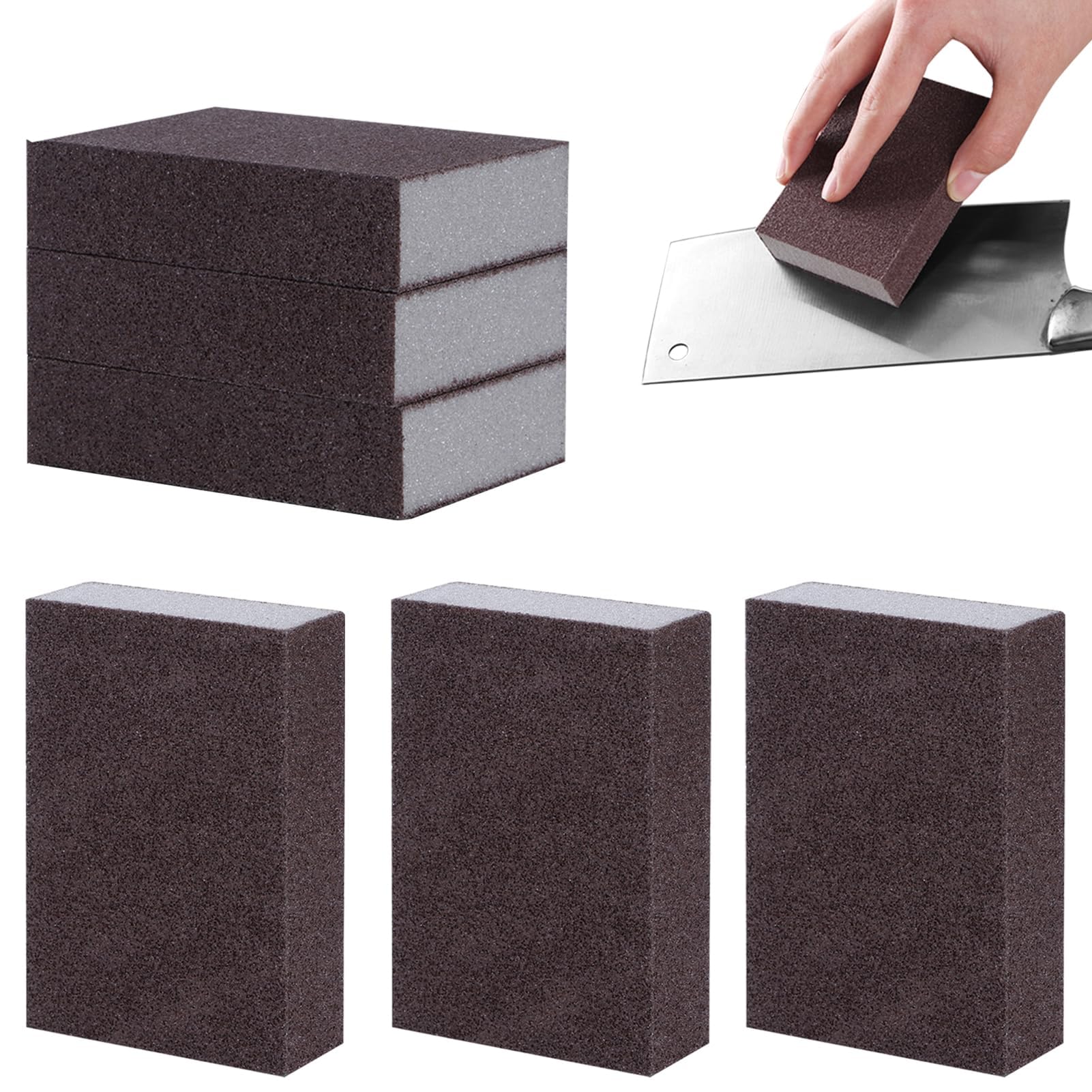 Carborundum Emery Sanding Sponges | 6-Pack Heavy-Duty Scrubber