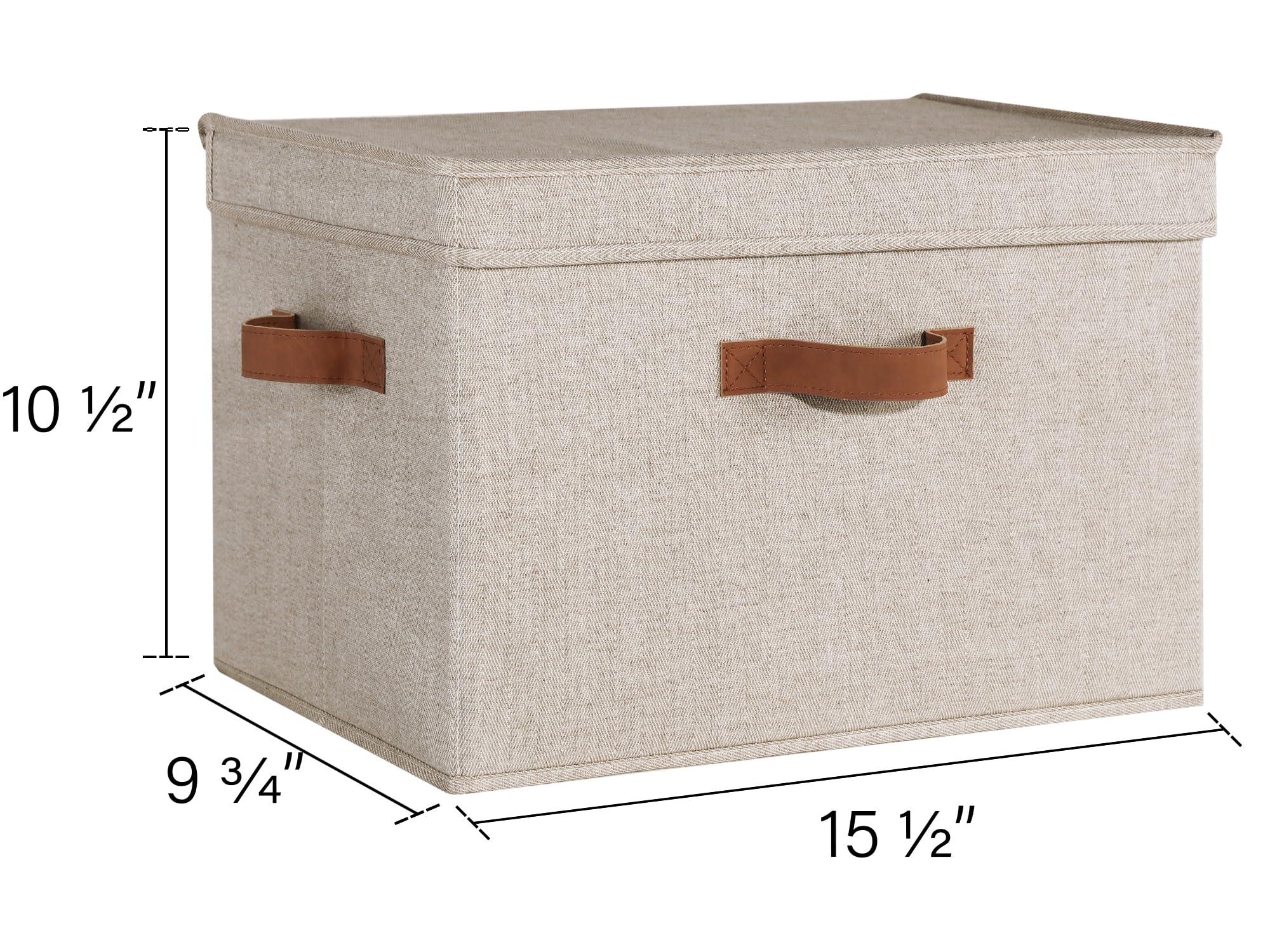 StorageWorks Fabric Closet Storage Bins with Lids - Large 2-Pack, Brown