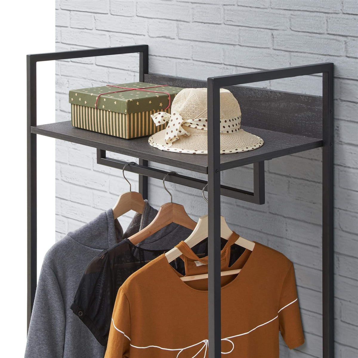 Timber Art Design UK Zahra Bedroom Double Open Wardrobe 4 Shelves Furniture Storage Cupboard Black - image 4