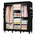 lishbie Portable Fabric Wardrobe,130x45x172cm Foldable Storage Closet - image 1